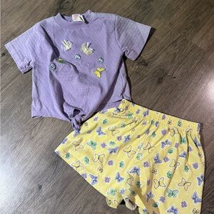 Buster Brown Vintage Kids Purple and Yellow Butterfly Set